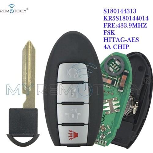 Remtekey S180144313 KR5S180144014 smart car key for Nissan Murano Pathfinder 2016 2017 2018 4 button 433mhz 4A chip remote key