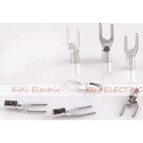 SNB3.5-4 1000pcs Fork Type Non Insulated Electrical Wiring Terminals Connector Spade Terminal for AWG14-12 cable