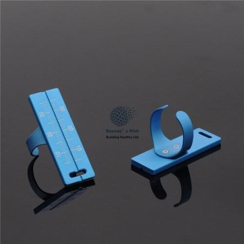 Dental Lab 2 Pcs Endo Aluminium Finger Rulers Span Measure Scale Blue Dentist Products