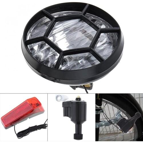 Bicycle Motorized Bike Friction generator Dynamo Headlight Tail Light Kit 6V 3W Power Generation Kit Tail Light