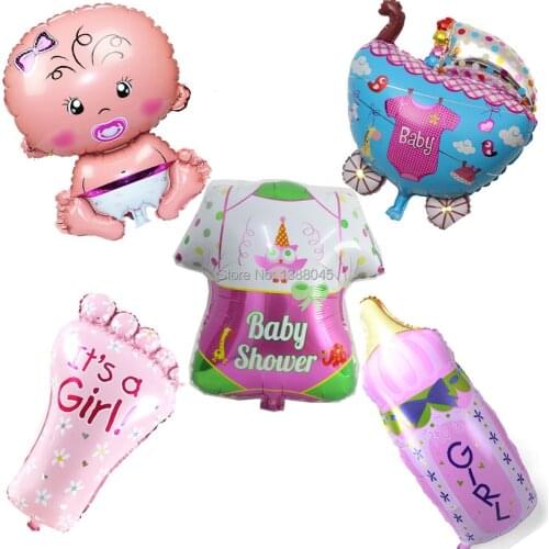 5pcs/lot Baby Shower Helium Foil Balloons Baby Boy Birthday Party Decoration Souvenirs Baby Shower Boy