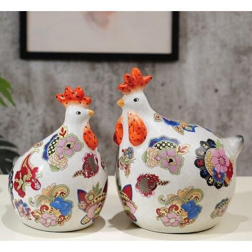 HIGH QUALTIY GARDEN CERAMIC CHICKEN ORNAMENTS CRAFTS LUCKY LIVINGROOM BIG ROOSTER STORE OFFICE MASCOT HOME FURNISHING DECORATION