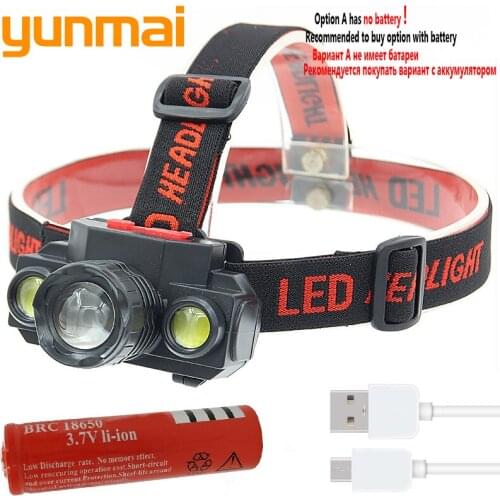 Zoomable XP-G Q5 COB Led Fishing Headlight Use Rechargeable 18650 Battery Headlamp Head Flashlight Lamp Torch for Camping Light