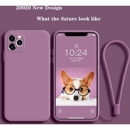 Luxury Liquid Silicone Case For iPhone 11 Pro Max 12 Protector Case For iPhone XS MAX XR X 7 8 6S PLUS SE2 2020 Cover With Strap
