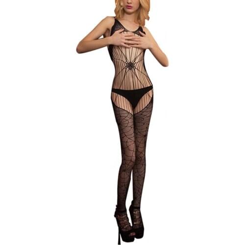 Women Spider Web Hot Sexy Lingerie One Piece Fishnet Coustume Mesh Erotic Lingerie Hollow Out Sexy Costumes