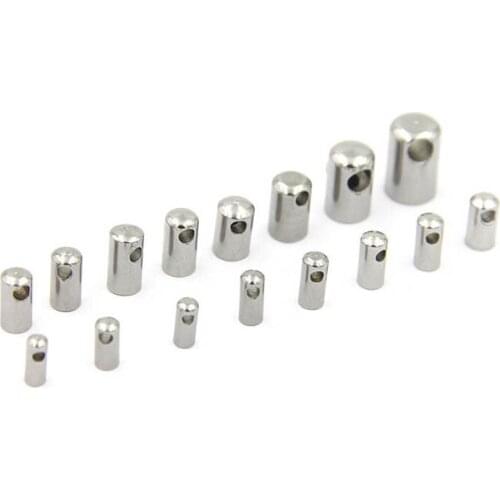 1mm 2mm 3mm 4mm 5mm Stainless Steel Tassel Leather Cord End Crimp Caps Beads Caps Tube for Jewelry Making Necklace Earrings