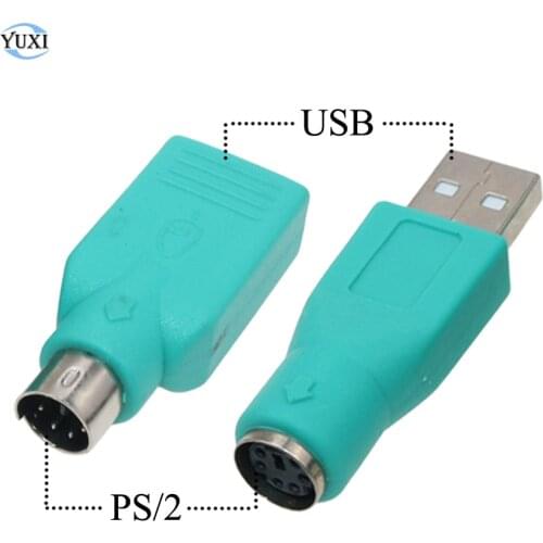 YuXi 1pc Cable Adapter For PS2 interface converter For PS / 2 to USB adapter head to U port USB switch keyboard mouse plug