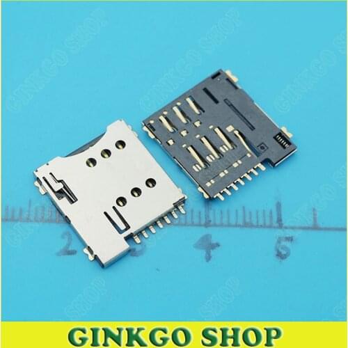 10pcs/lot Micro SIM Card Sockects 7Pins Sim Connectors for Mobile phone Tablet Notebooks Push -Push Type