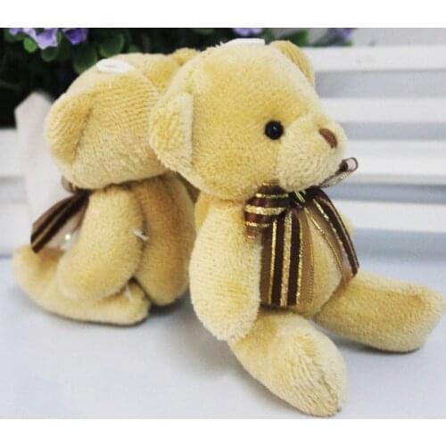 12CM Doll Toy Plush Scarf Brown Teddy Bear Stuffed Soft Toys Bouquet