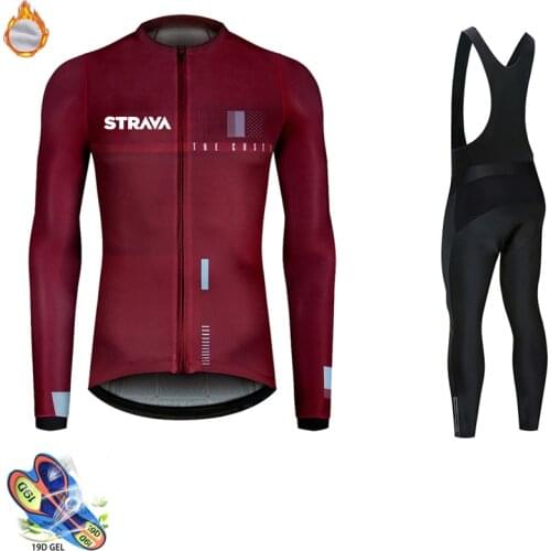 2021 Winter Fleece Cycling Jersey Set Mountain Team Bicycle Clothes Wear Ropa Ciclismo Racing Bike Clothing Spain Cycling Set