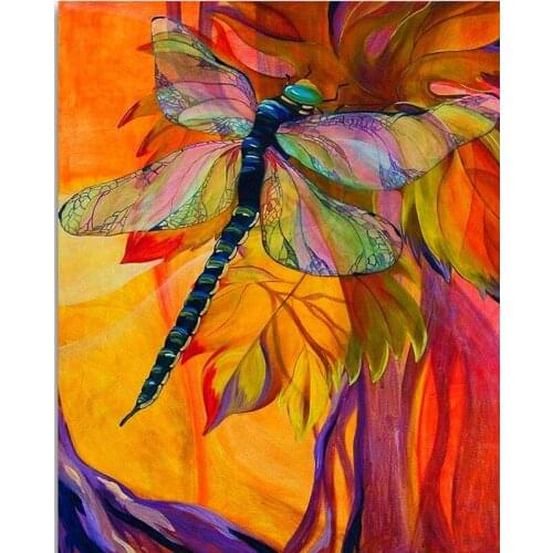 5D DIY Diamond embroidery Cartoon Full square&round Diamond mosaic animal full Diamond painting Cross stitch color dragonfly