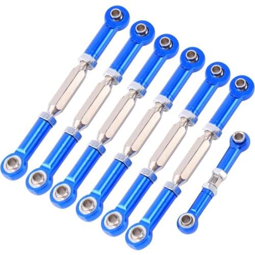 7PCS Adjustable Metal Pull Rod Link Rod Linkage for 1/10 Traxxas Slash 4X4 / 2WD Short Course Car Upgrade Parts
