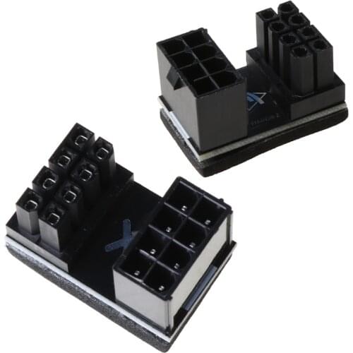 ATX 6pin/8pin Male 180 Degree Angled to 6Pin Female Power Adapter for Desktops Graphics Card cable installation direction DIY