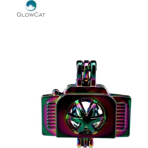 C218 5pcs/lot COLORS Rainbow Multicolor Travel Tools Camera Locket Stone C Pendant Locket Fairytale Party Essential Oil Diffuser