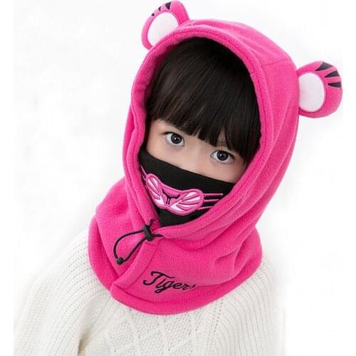 Doitbest 4 to10 years old velvet girls boys Beanies cotton animal style Winter hat Child Windproof Thick kids Earflap Caps