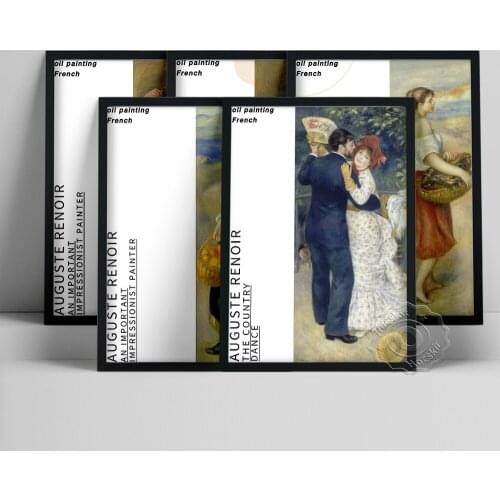 Auguste Renoir Exhibition Print, Girl With A Basket Of Fish Dance In The Country Poster, Vintage Figure Portrait Wall Picture