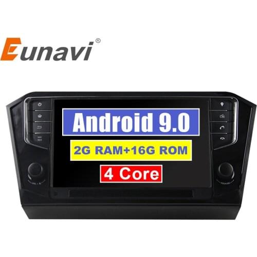 Eunavi Android 9.0 Car Radio Audio For VW Passat B7 Multimedia Player 1 Din Stereo Bluetooth 9 inch GPS Navigation no 2 Din DVD