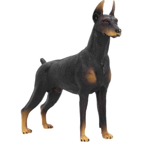 Simulation Forest Wild Reindeer Deer Figurine Doberman Dog Wildebeest Plastic Animals Mini Figure Model Action Figure Toys