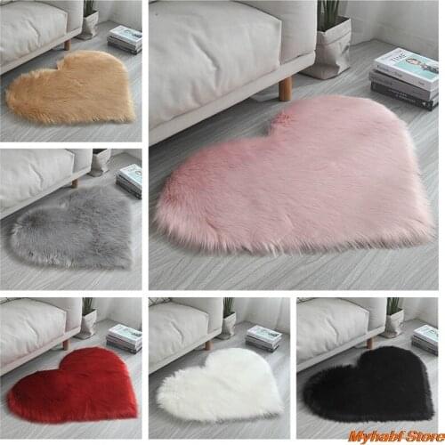 Faux Sheepskin Fur Area Rugs for Bedroom Living Room Floor Shaggy Plush Carpet White Home Floor Mat Rug Bedside Rugs 30*40cm