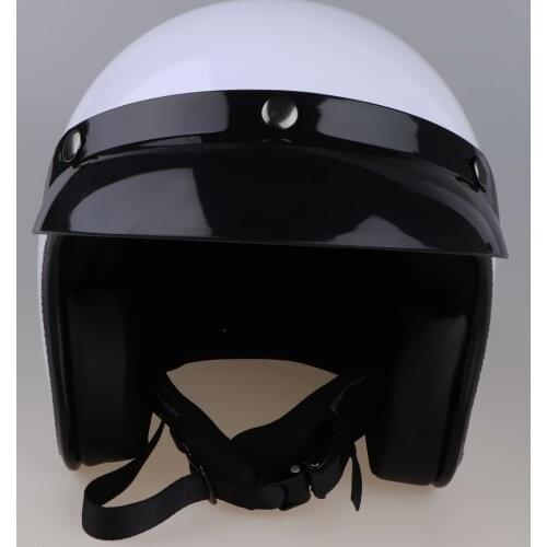 Motorcycle Helmet with Sun Visor and Quick Release Buckle XL Bright White