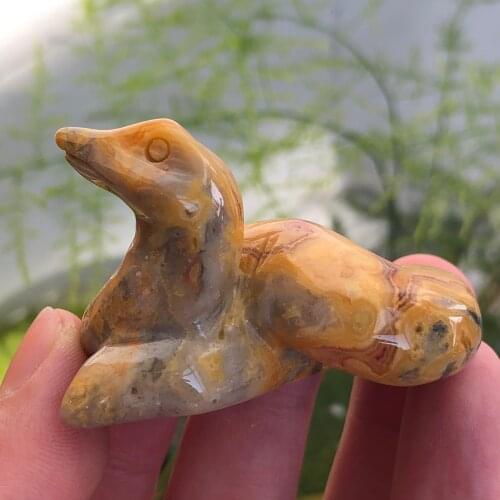 Natural precious stone snake shaped rose quartz carving handmade