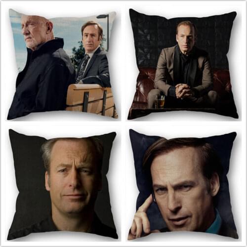 Custom Bob Odenkirk Cotton Linen Square Zippered Pillow Cover For Office Family Customize Your Picture 45*45cm