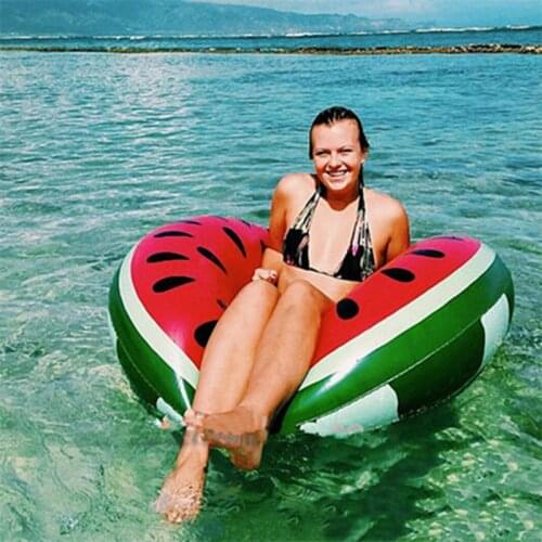 2021 New 120 CM Watermelon Swimming Pool Floating Inflatable Ring Adult Swimming Ring Floating Seat Summer Beach Party Pool Toy