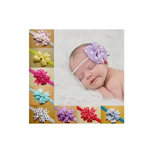 New Baby Girls Hair Bow Headband Kids Infant Wave hairband Baby Photography Hair Accessories Wholesale