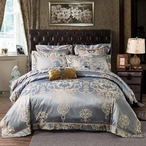 New Luxury Bedding set Stain Jacquard Cotton Lace Double King Queen size Bed sheet set Duvet cover Fit sheet Pillowcase 4/6pcs