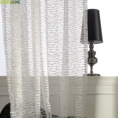 Solid White Tulle Window Curtains for Kitchen Door Living Room Bedroom