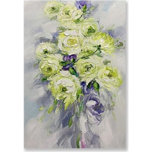 Palette Knife Flowers Design Canvas Oil Painting 100% Hand-painted No Frame Wall Decor Picture Art Wall Showpiece For Hotel