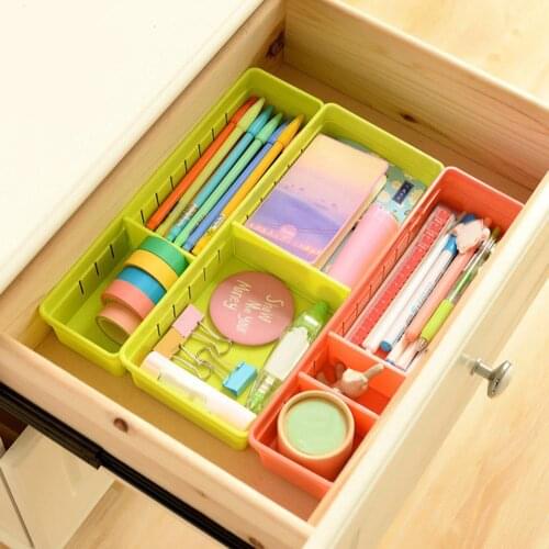 Durable Adjustable Drawer Organizer Home Kitchen Board Divider Room Saving Office Makeup Storage Box Drawer Accessories