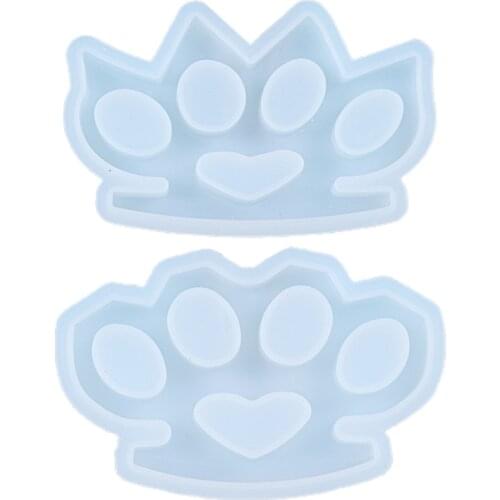 Crystal Epoxy Resin Mold 4 Cavity Knuckle Dusters Casting Silicone Mould DIY Crafts Self-Defense Weapon Making Tools