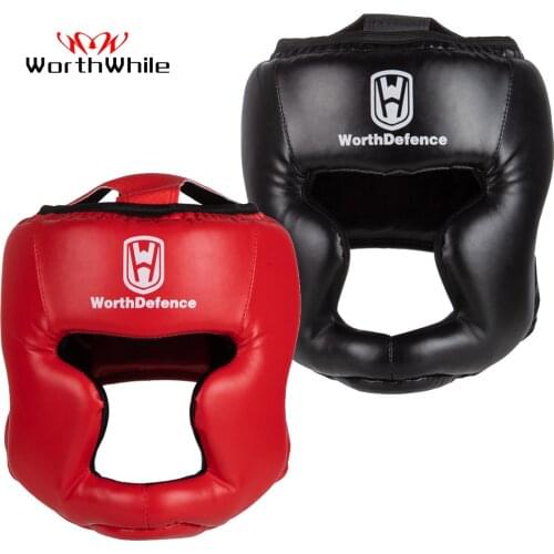 WorthWhile Kick Boxing Helmet Men Women PU Karate Muay Thai Guantes De Boxeo Free Fight MMA Sanda Training Adults Kids Equipment
