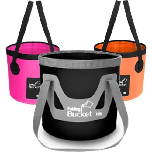 12L/20L Folding Fishing Bucket 6 Colors Live Fish Box Waterproof Portable Storage Bag Outdoor Swimming Hiking Camping Gear Tool
