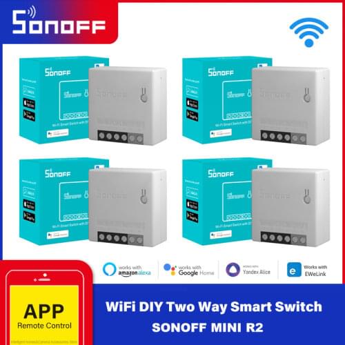 Itead SONOFF Mini R2 DIY WiFi Switch Two Way Smart Switch Remote Control work with eWeLink APP Support Alexa Google Home IFTT