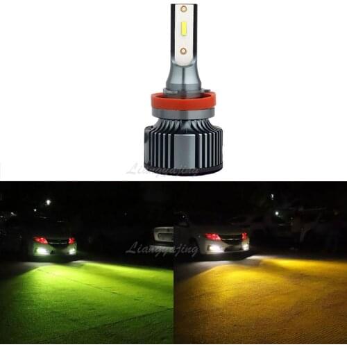 H1/H4/H8/H11/9006/H7/H3/9005/9012/880/881 LED Headlight Front Lamp Auto Car Headlight Bulbs 13800LM Golden Yellow Lime Green