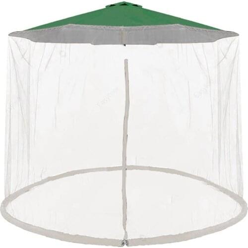 Patio Umbrella Mosquito Netting with Zipper Door Mesh Net Screen Universal for Outdoor Table Hanging Umbrella
