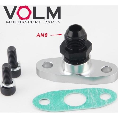 1/2 NPT Female Aluminum Oil Drain Turbo Flange T3 T4 T04 GT40 GT55 1/2NPT TO 8AN Flare Fitting