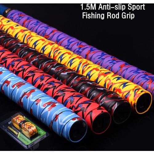 1Pc Anti-slip Sport Fishing Rods Grip Sweat Band Badminton Squash Handle Tape Racket Grip