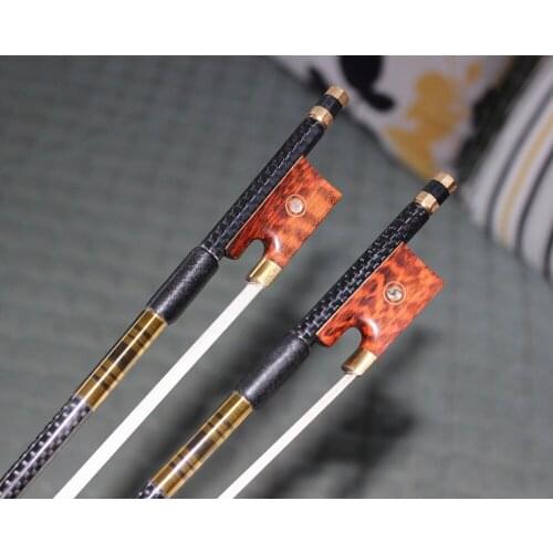 1 PCS Pro light carbon fiber 4/4 violin fiddle bow copper parts white horse hair