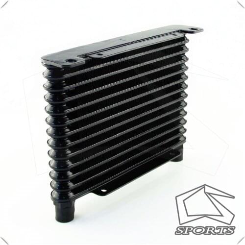 10-AN 32MM 13 ROW ENGINE/TRANSMISSION RACING COATED ALUMINUM OIL COOLER Black