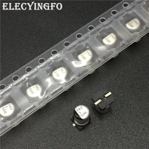 100pcs 1uF 50V1uf 4x5.5mm Japan NIC 50V1uF SMD Aluminum Electrolytic Capacitor