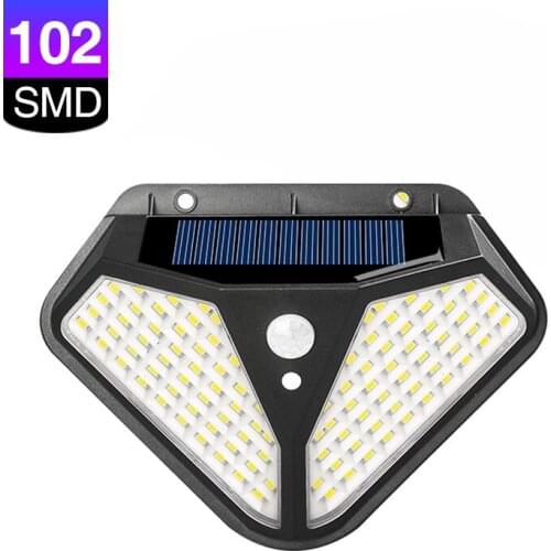 102 LED Solar Passive Infrared Sensor Lamp PIR Induction Angle 120 ° Outdoor Garden Anti-theft Wall Light Three Adjustable