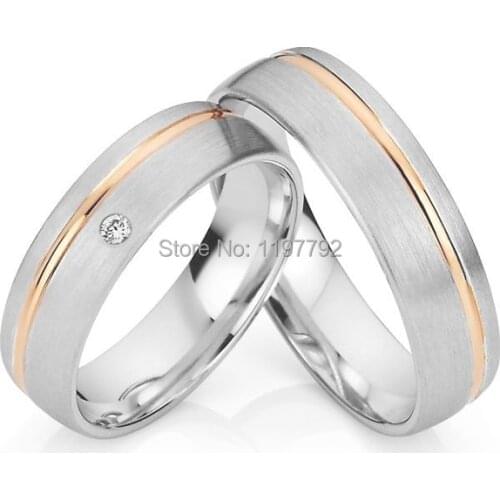 2014 custom tailor rose gold palting titanium engagement couple weddingring sets for men titan trauringe