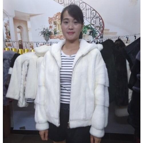 2019 velvet fashion young short suede coat white mink jacket fur female
