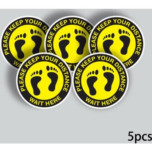 3/5/10Pcs Vinyl Waterproof Please Keep Away Your Distance Sacial Distancing Floor Graphics Stickers For All Occasions Outdoors