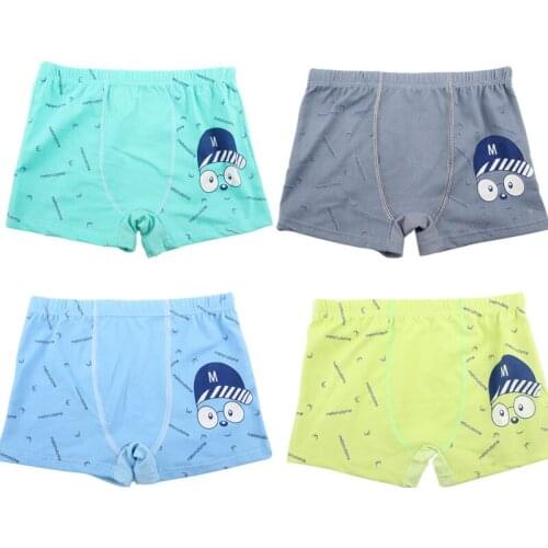 3PCS/Set L-XXL Random Childrens Boxer Underwear Cotton Cartoon Letter Printing Suitable For 3-11 Years Old Boys Underwear