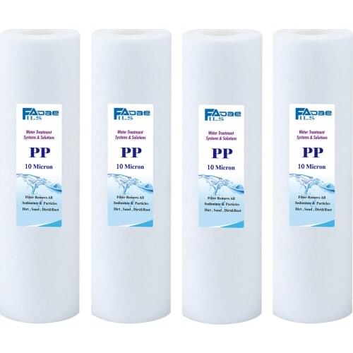 4-Pack of Universal 10 Micron PP Sediment Water Filter Replacement Cartridge 2.5-Inch Dia. X 10-Inch Long