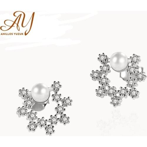 Anillos Yuzuk Silver 925 Jewelry Luxury Trendy Pearl Earrings 925 Sterling Silver Jewelry Earrings For Women Fine Jewelry Gifts